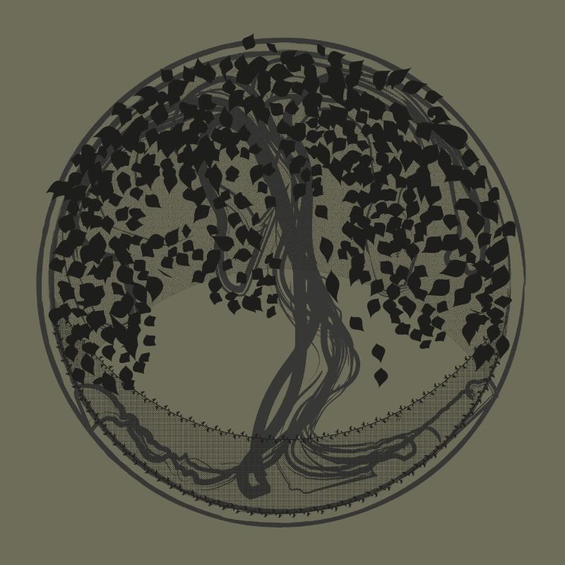 Dark Tree Circle Silhouette