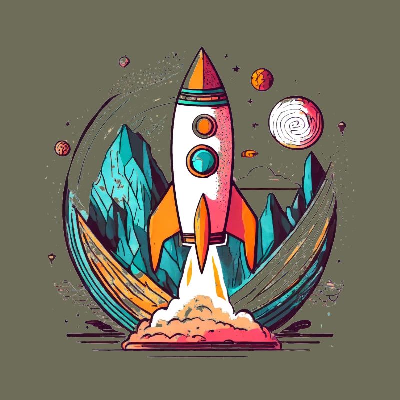 Rocket with stylish design cropped