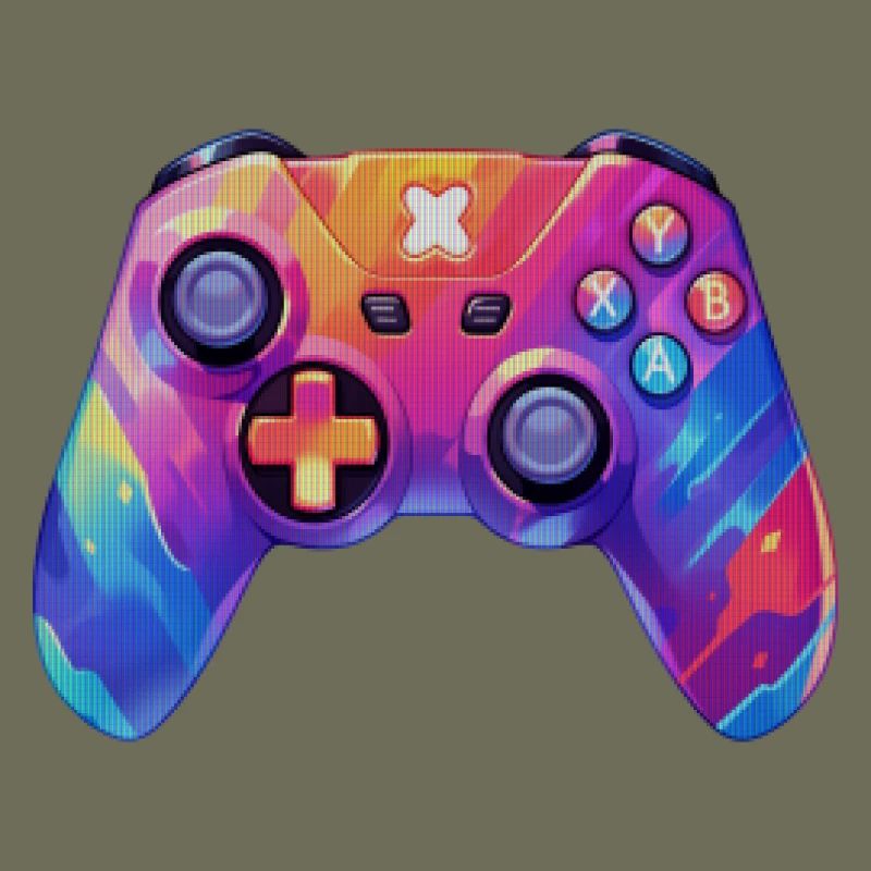 Pixel art video game controller