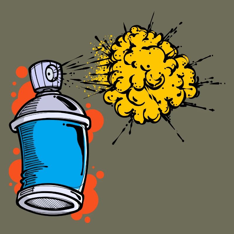 Drawing Illustration Graffiti Spray Can Sprayer