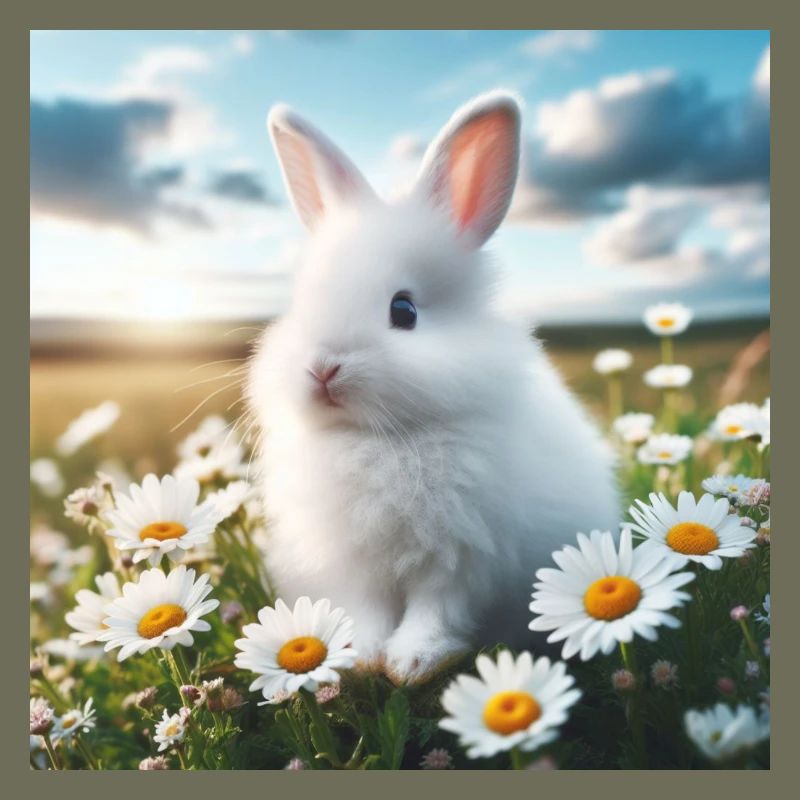 Adorable White Bunny