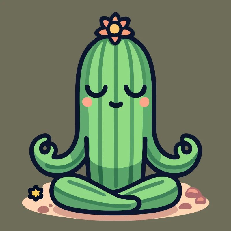 Zen Cactus - Peaceful Plant Pose