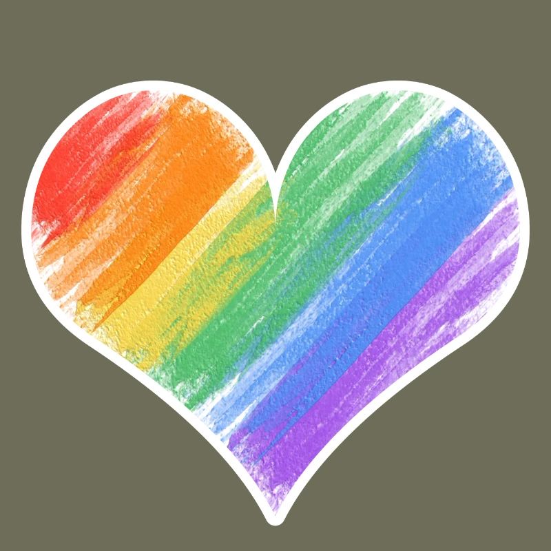 Regenbogenherz Farbstrich