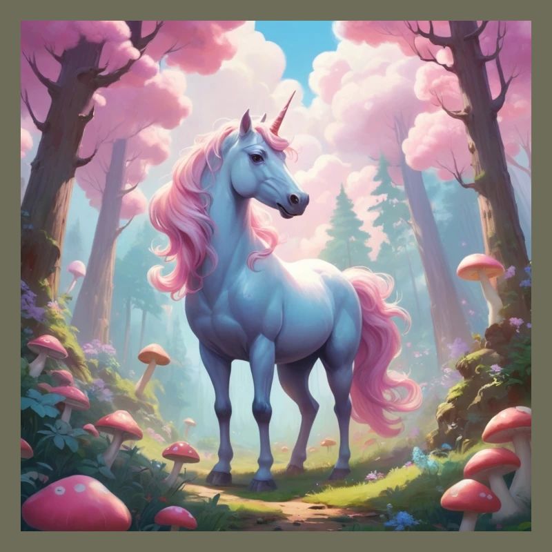 Licorne dans la forêt enchantée