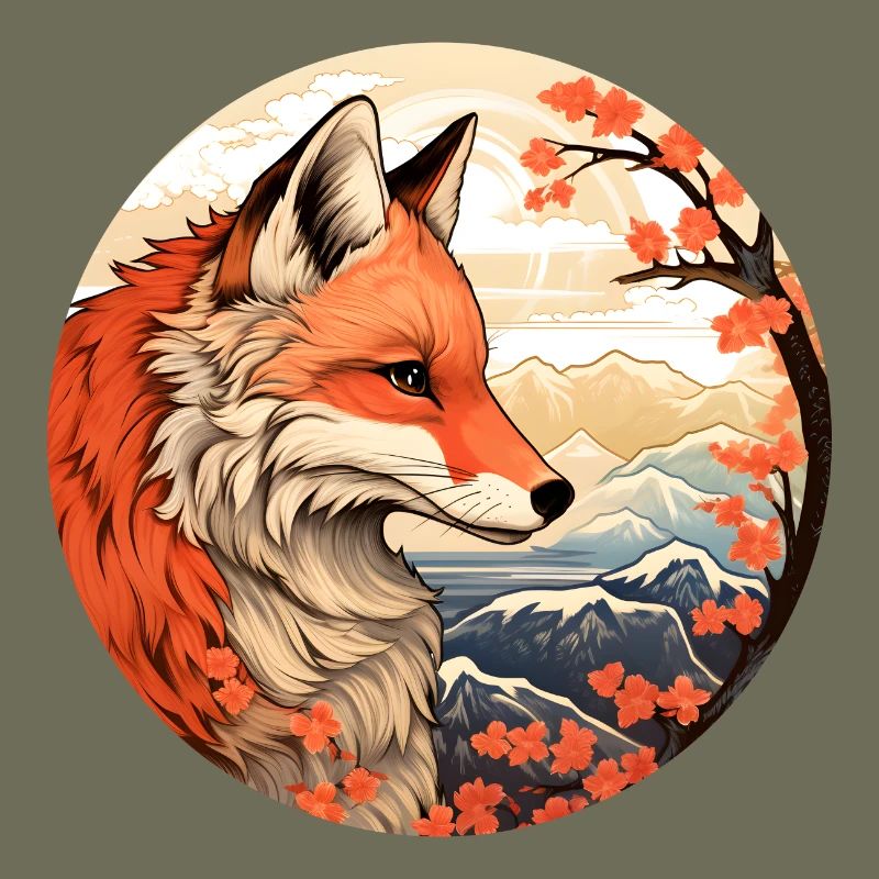 Fuchs zwischen den Blütengipfeln Herbst