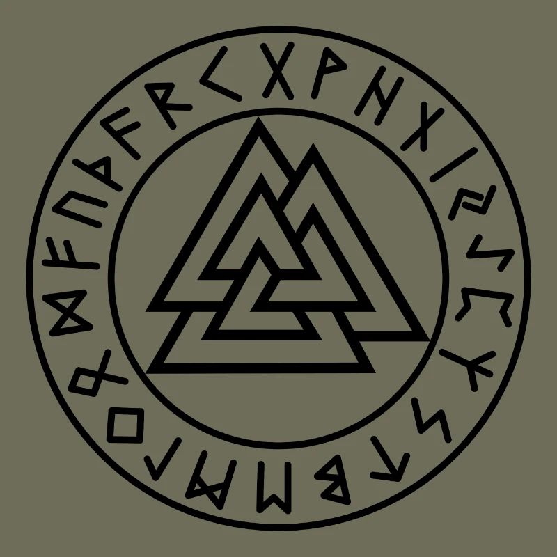 Valknut schwarzer Runenkreis