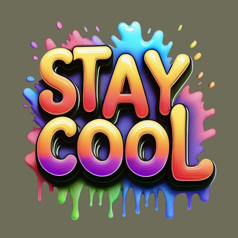 Stay cool text 3d