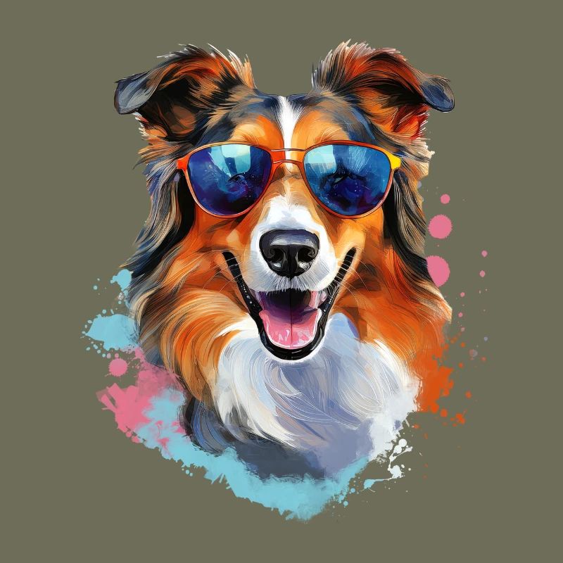 Collie mit Sonnenbrille