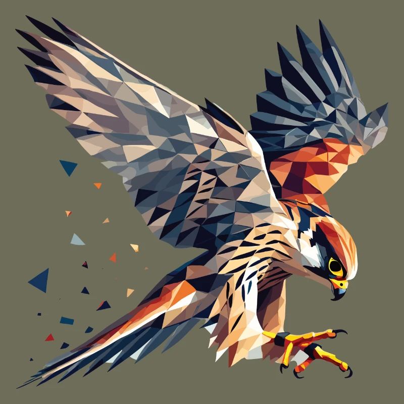 Falke Greifvogel Polygon Stil