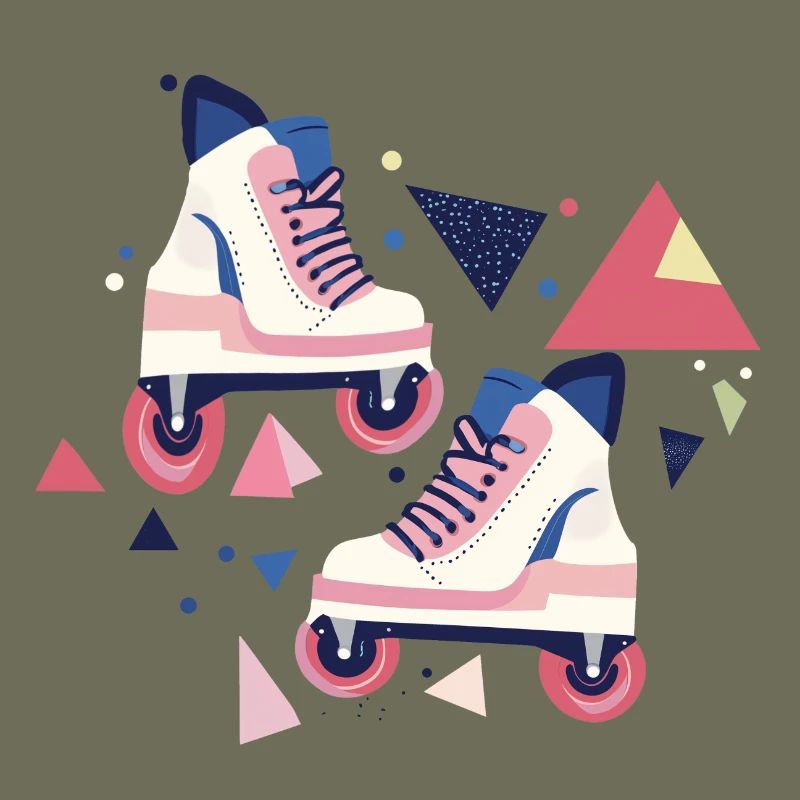 90s pattern roller skates