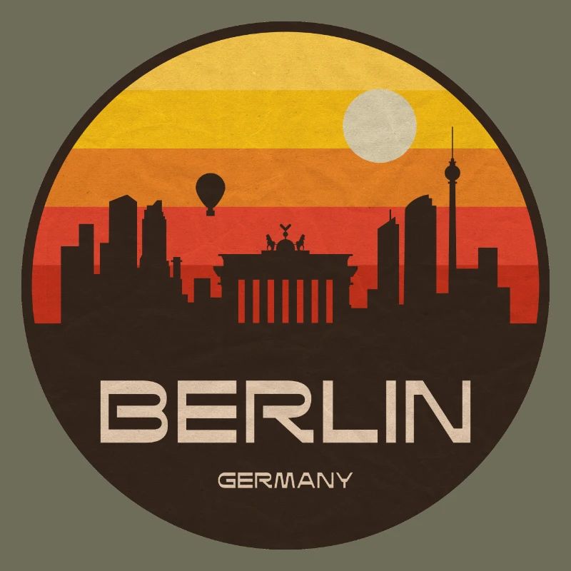 Coucher de soleil rétro de la Skyline de Berlin