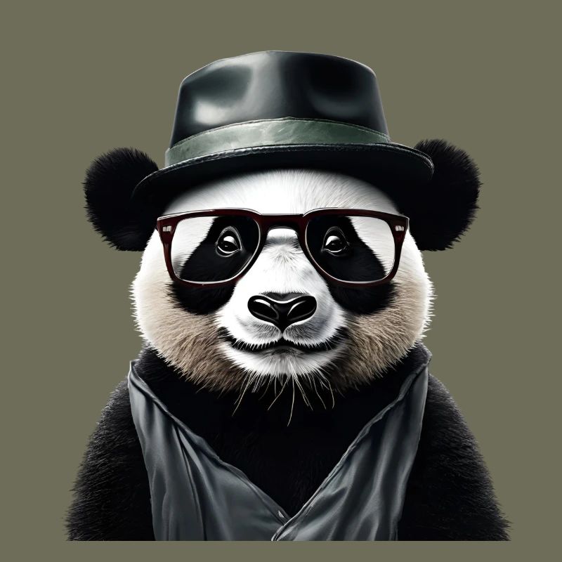 Panda élégant avec accessoires