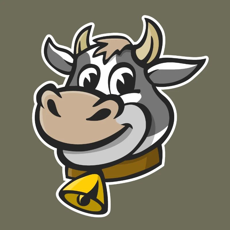 Illustration joyeuse d’une tête de vache.
