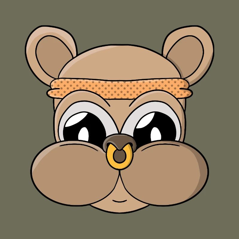 Süßer Bär mit Piercing