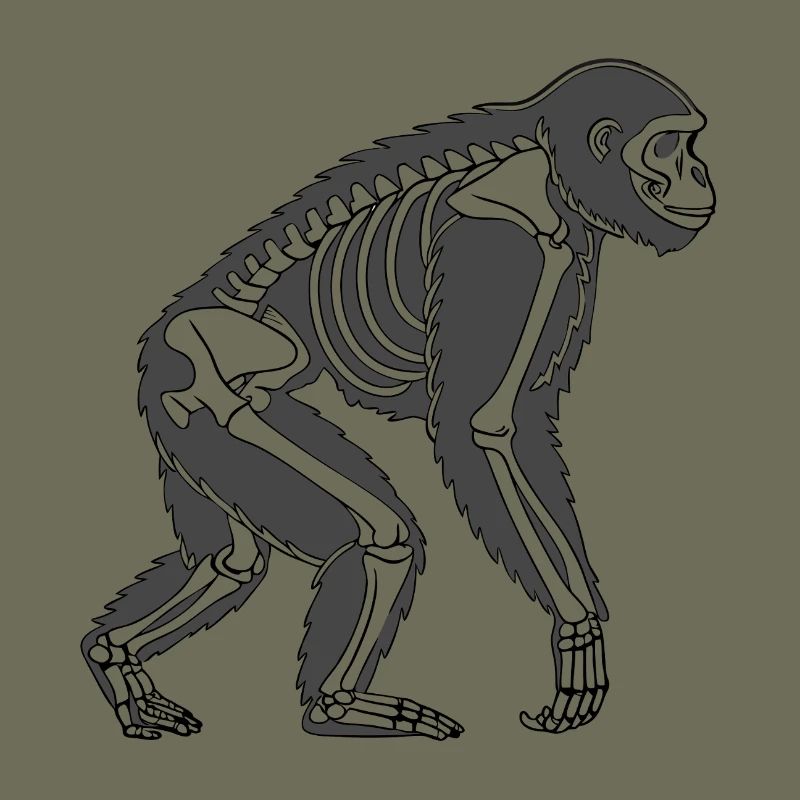Squelette de gorille - Conception d’animaux sombres dans le style vectoriel