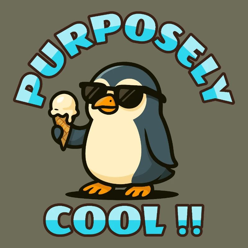 Cooler Pinguin mit Eis