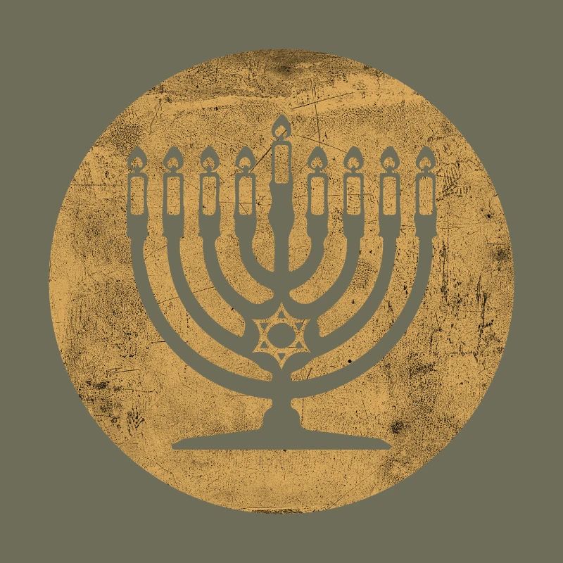 Menorah de Hanoukka chandelier dans cercle doré