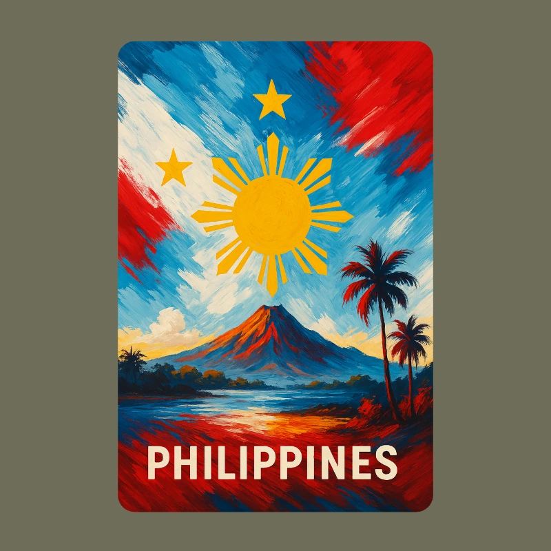 Conception du drapeau du paysage des Philippines