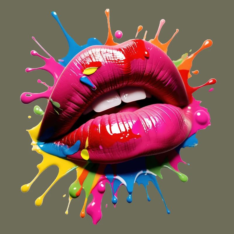 Art des lèvres vif avec éclaboussure de couleur