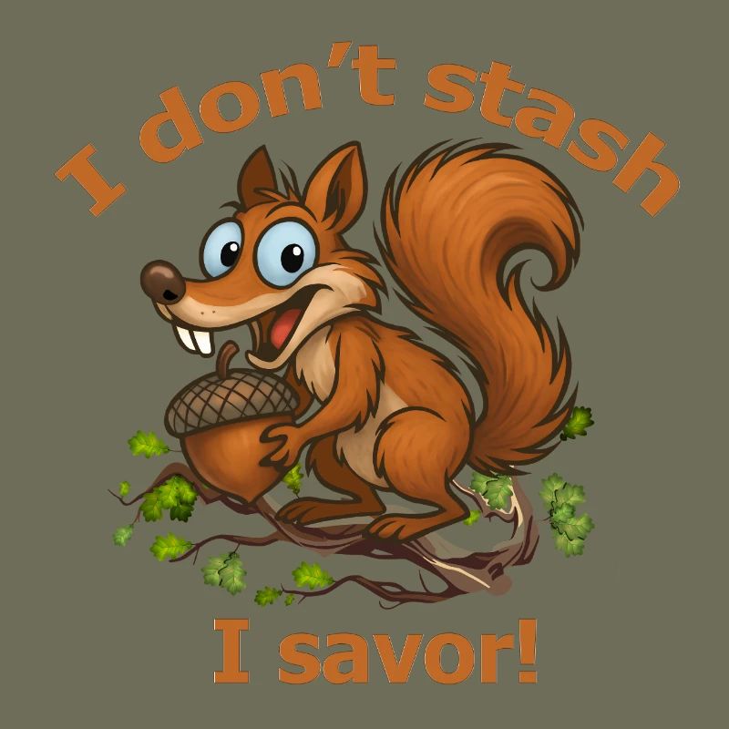 Verspieltes Eichhörnchen mit Eichel-Design