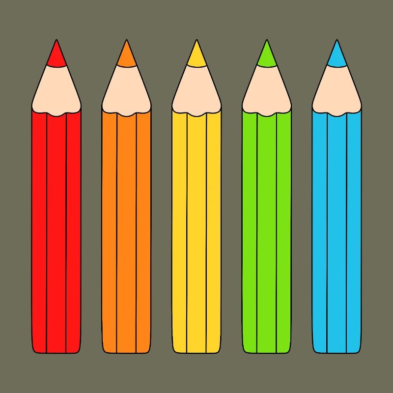Vibrant Colour Pencil Array Design