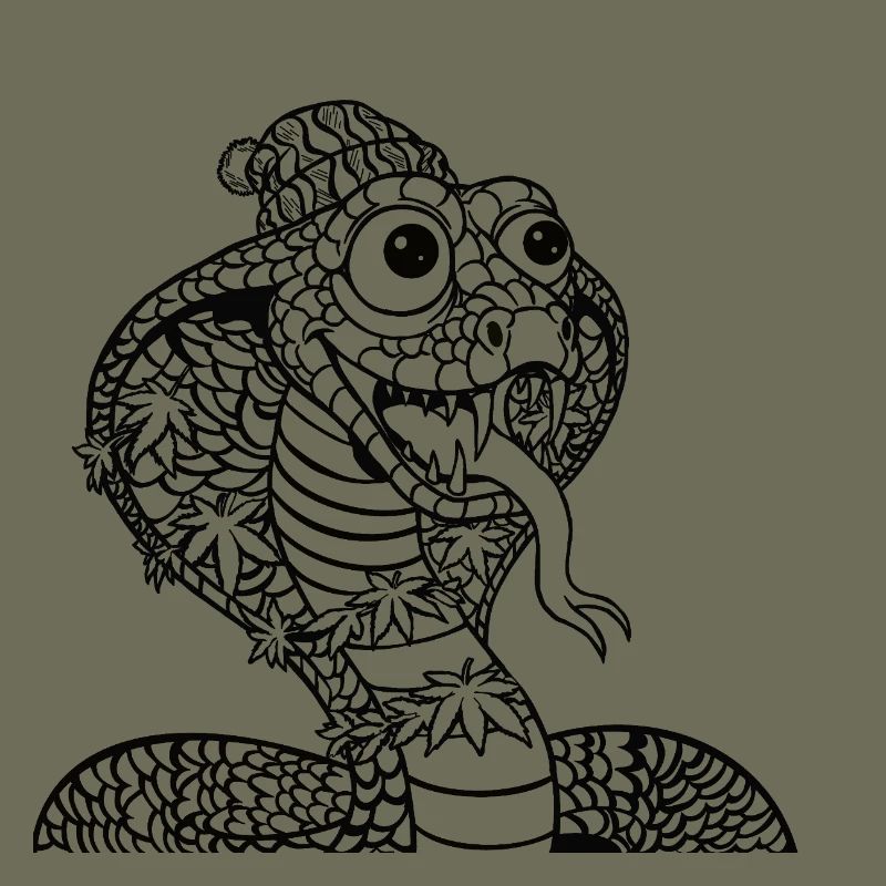 Coole Cobra mit Mütze