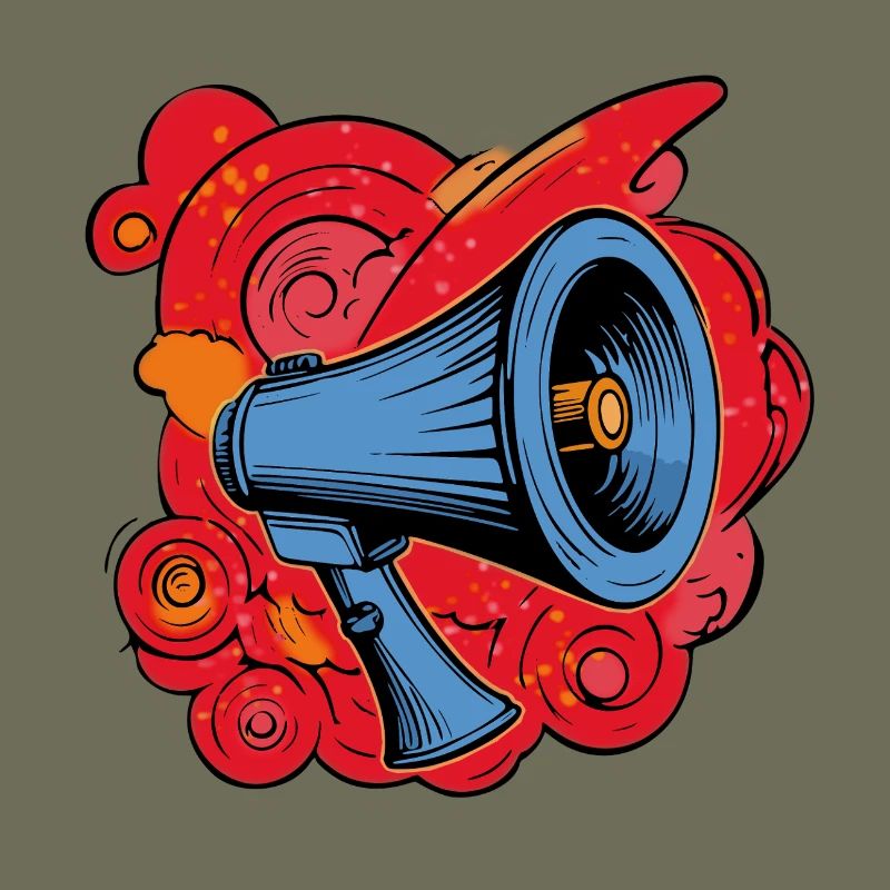 Graffiti speaker with vibrating explosions