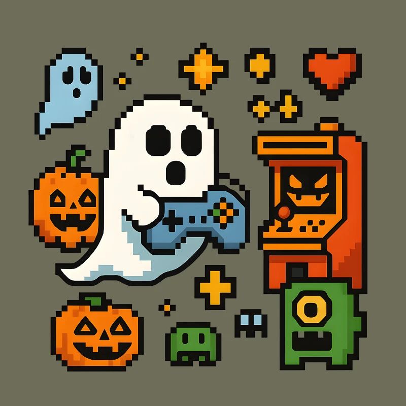 Pixel Ghost Gaming Retro Design