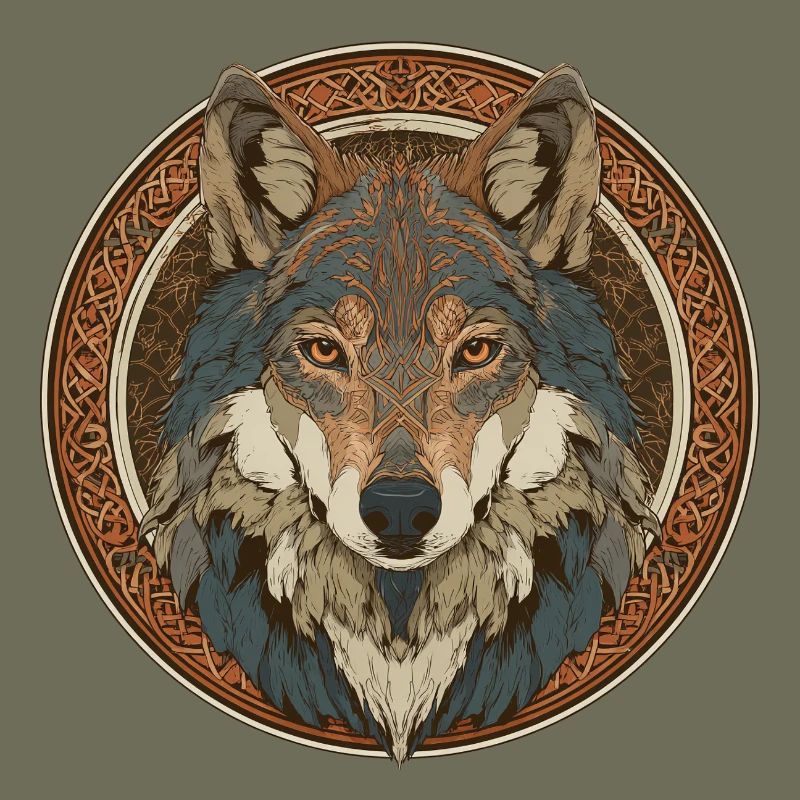 Legendenhafter Wolf mit keltischem Muster