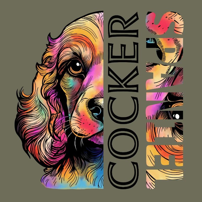 Farbenfroher Cocker Spaniel