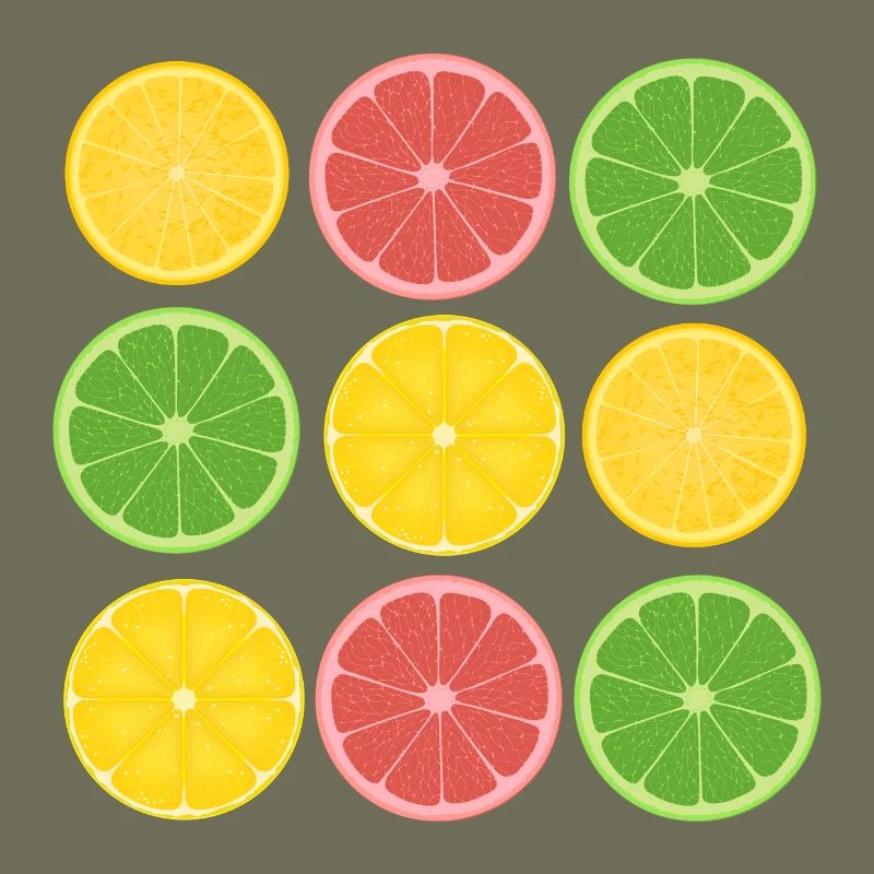 Fruit Citrus Color Blocking Design