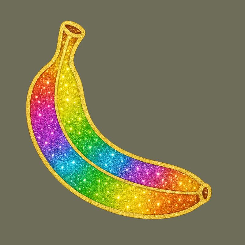 Regenbogen Glitzer-Banane