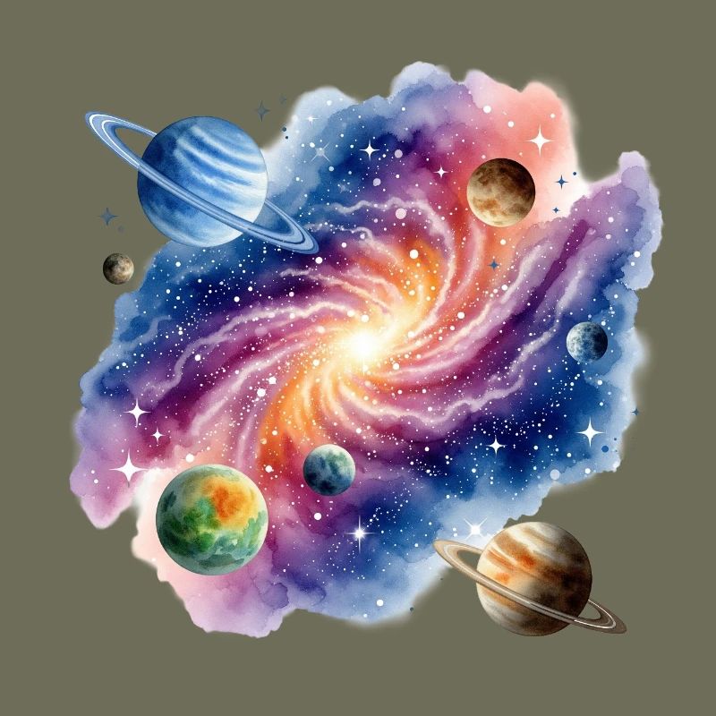 Galactic vortex with planetary constellations