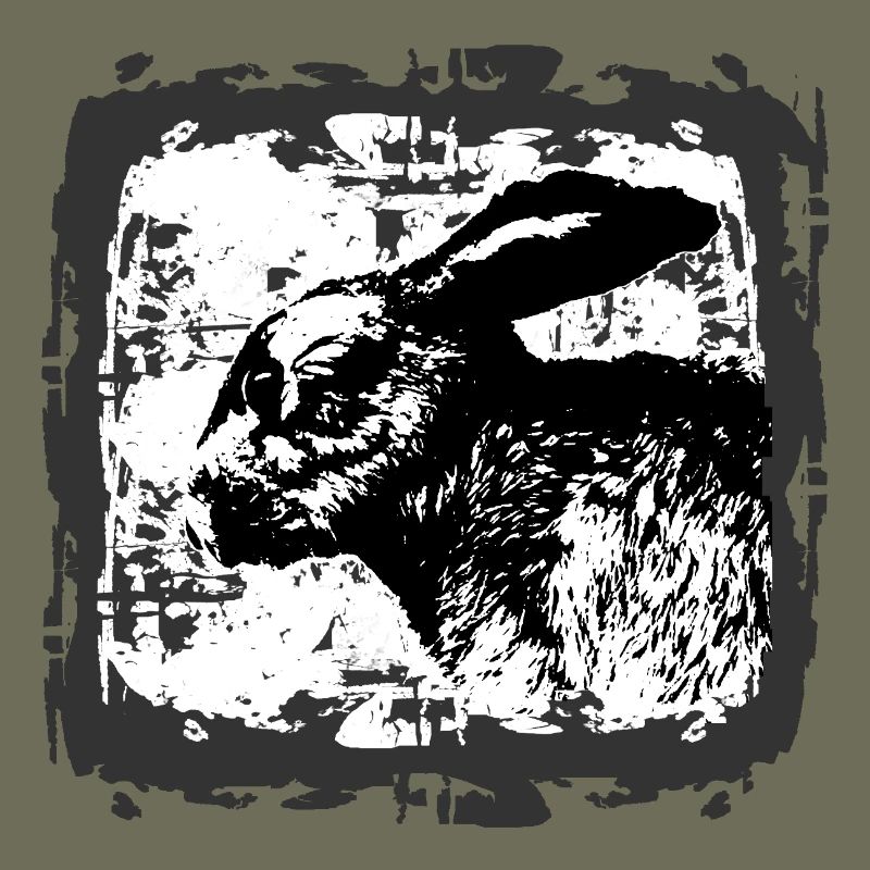 Black and White Rabbit Silhouette