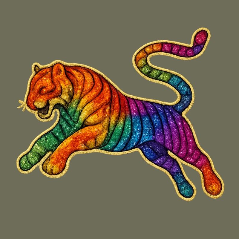 Rainbow Tiger Patch Design