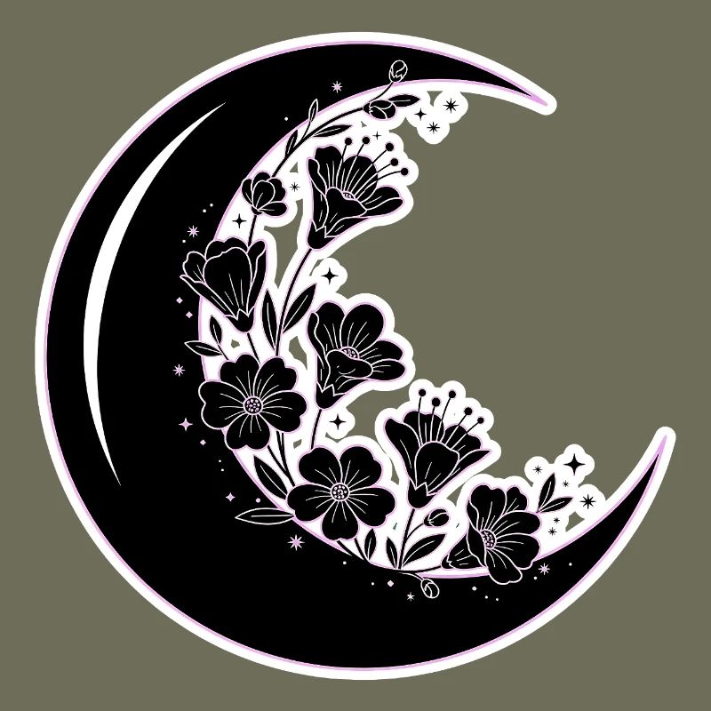 Blumen Mondphase Illustration