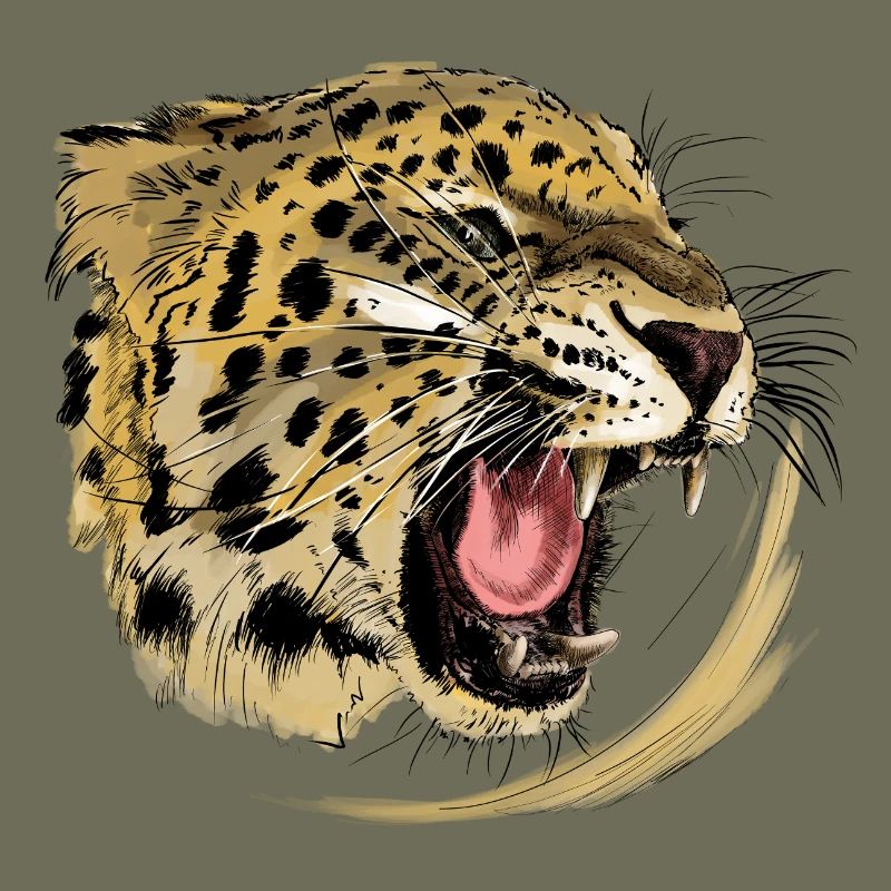 Wildes Raubtier-Design mit Leopardengesicht
