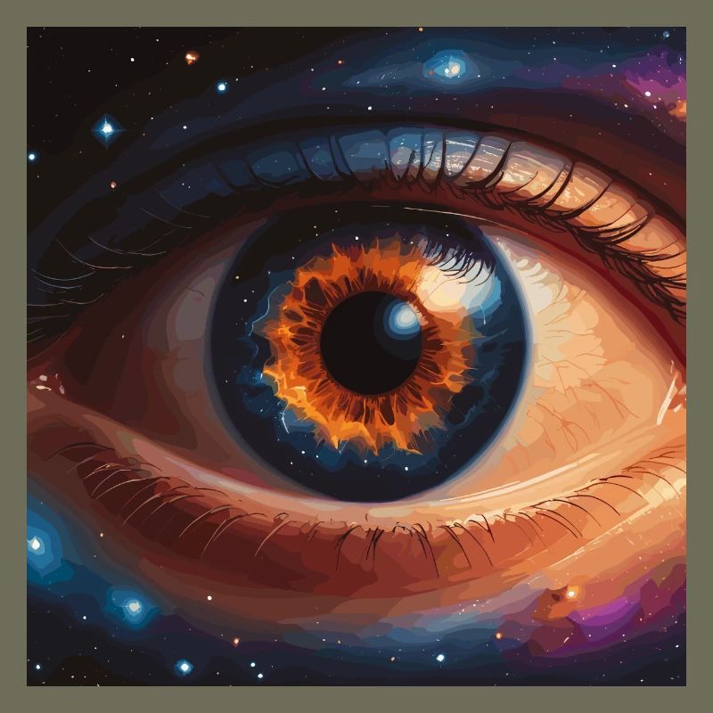 Kosmisches Auge mit Sternenhimmel