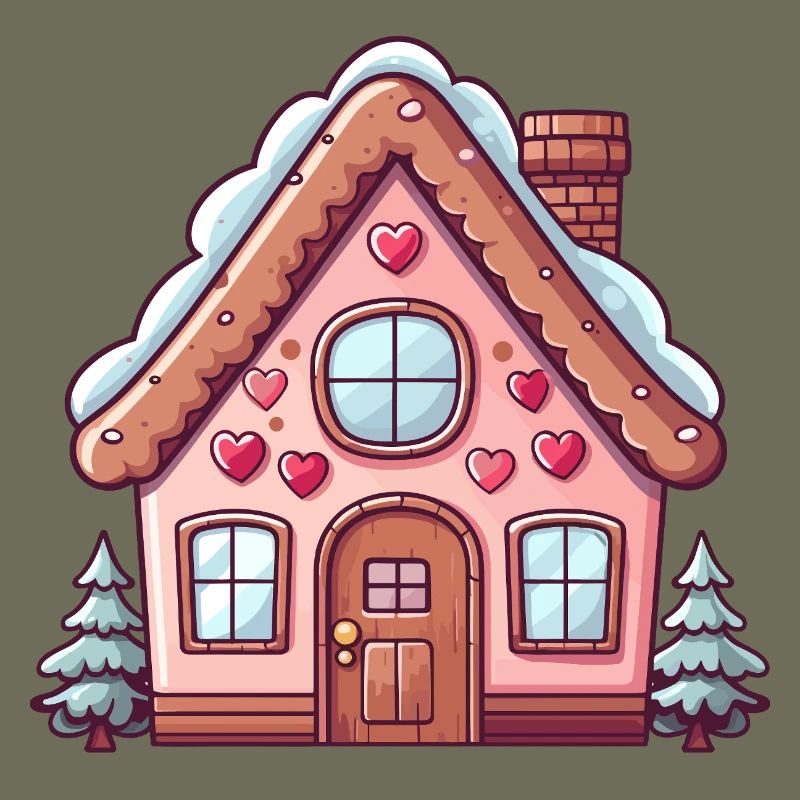 Charming Snow-Capped Gingerbread House