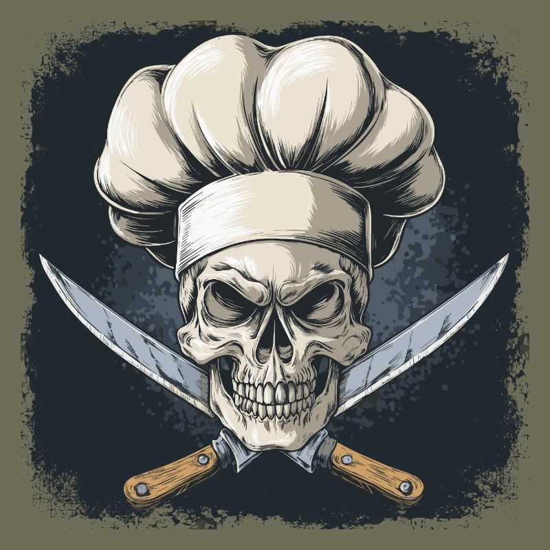 Skull with chef's hat