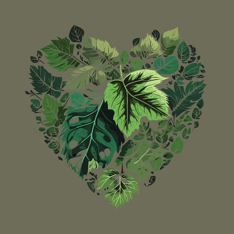 Leaf Heart Nature Pattern