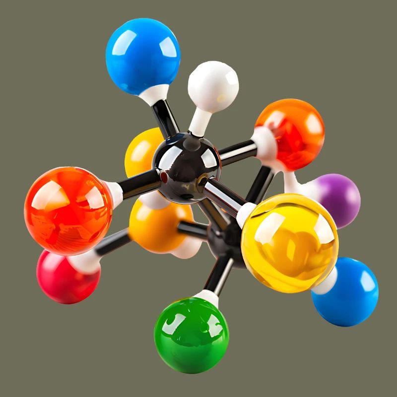 Modèle de structure moléculaire coloré