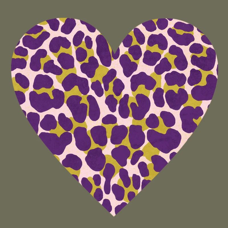 Purple Leopard Heart Pattern