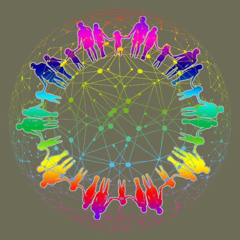 Regenbogen Netz der Gemeinschaft