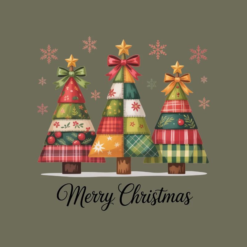 Patchwork-Christbaum-Trio