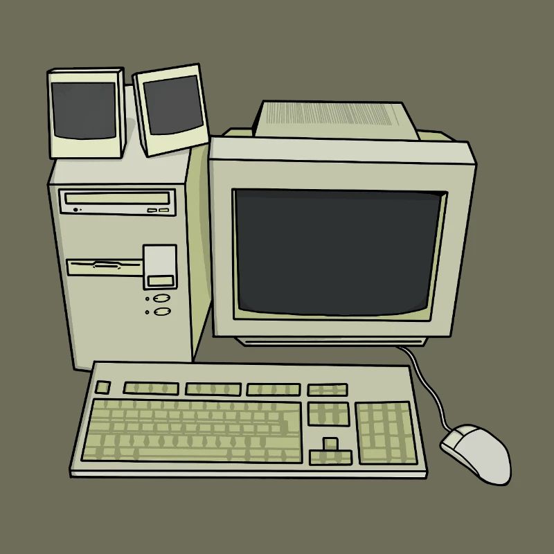 Retro Computer Desk Einrichtung