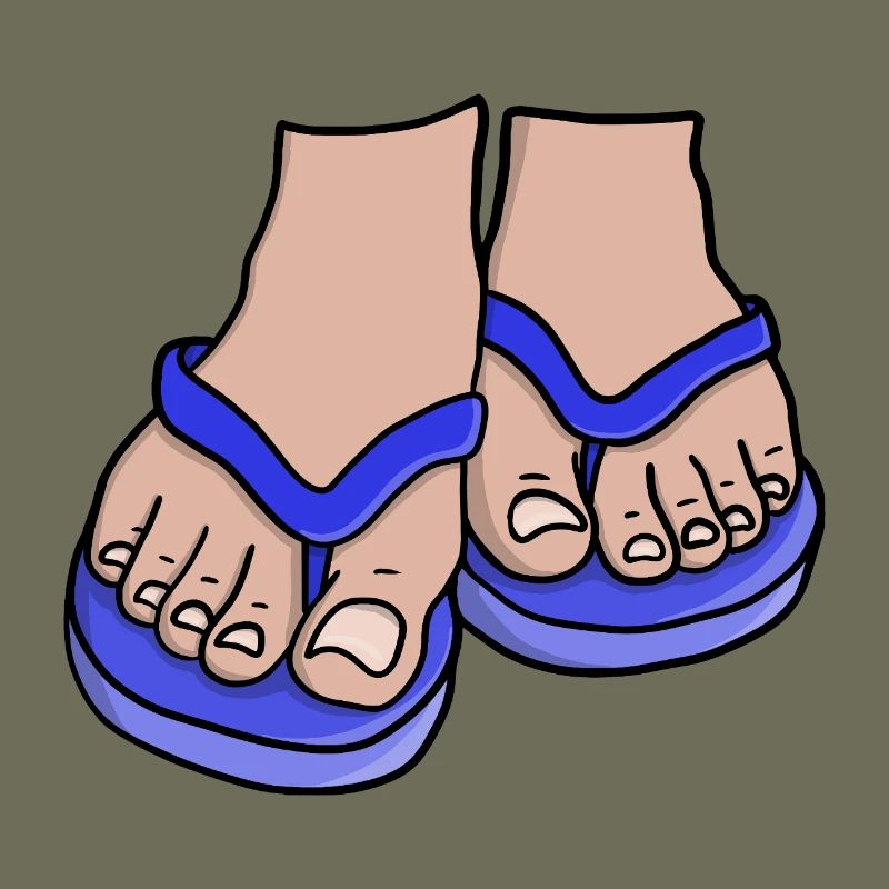 Blue Flip Flop Feet