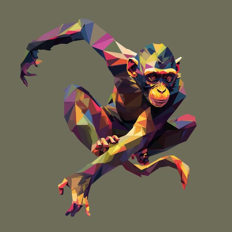 Geometric Colorful Monkey