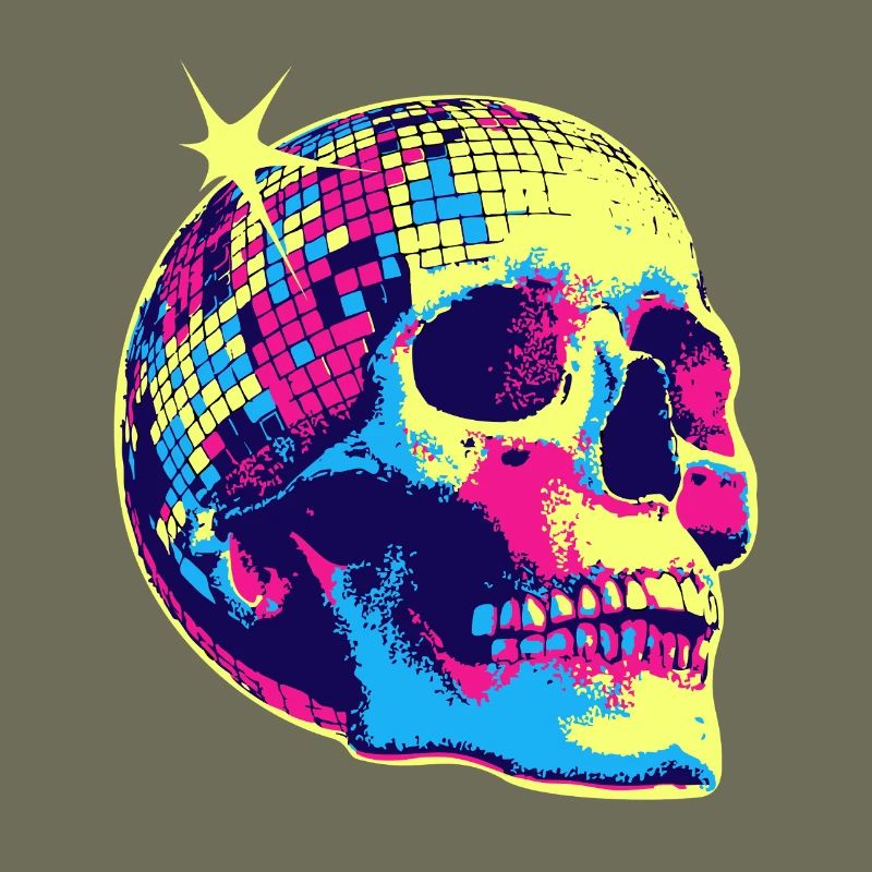 Crâne disco néon