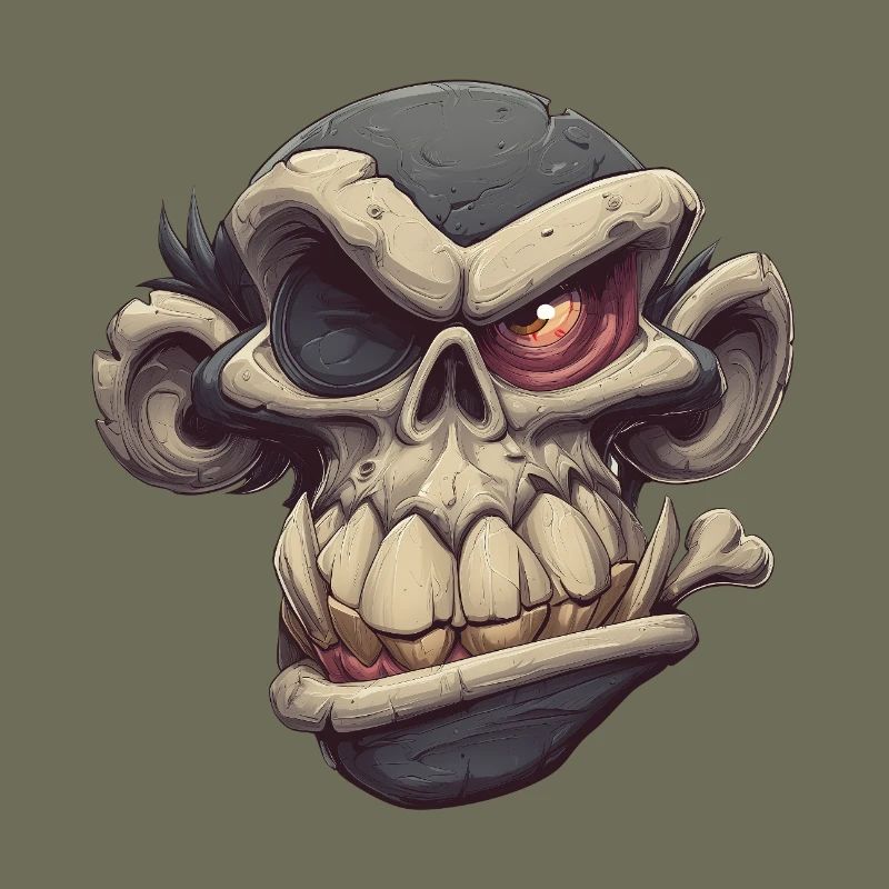 Monkey Skull Grin